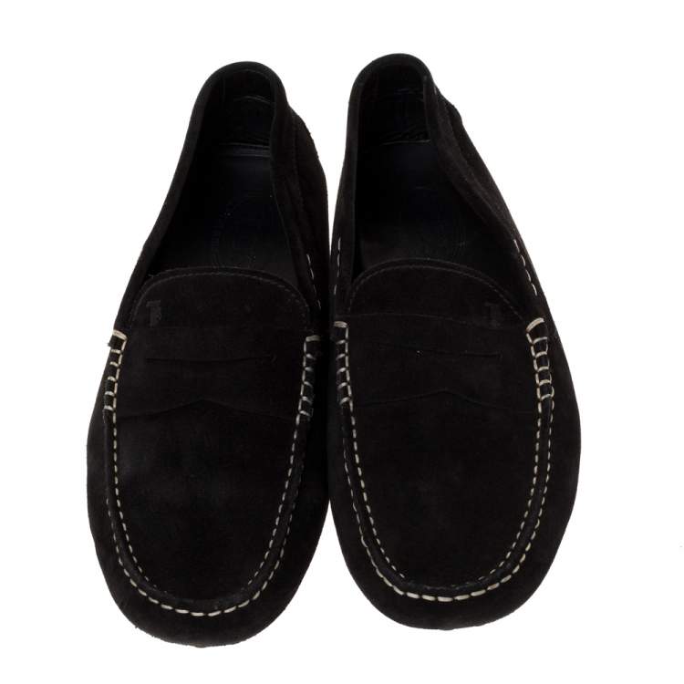 Pre Owned Tod's Black Suede Penny Loafers Size 43
