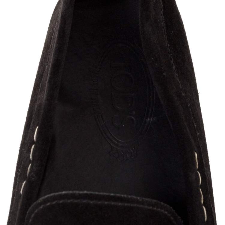 Pre Owned Tod's Black Suede Penny Loafers Size 43