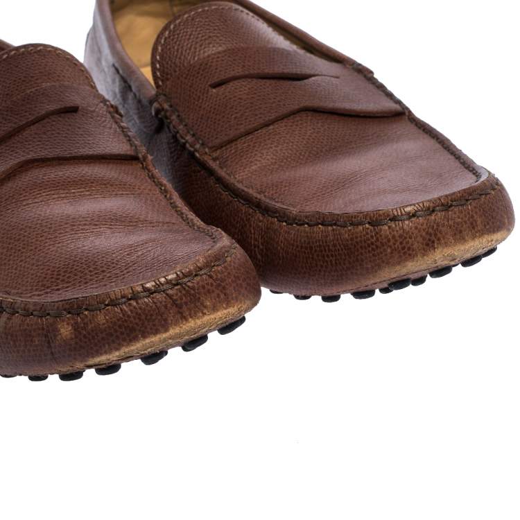 Pre Owned Tod’s Brown Leather Penny Loafers Size 44.5
