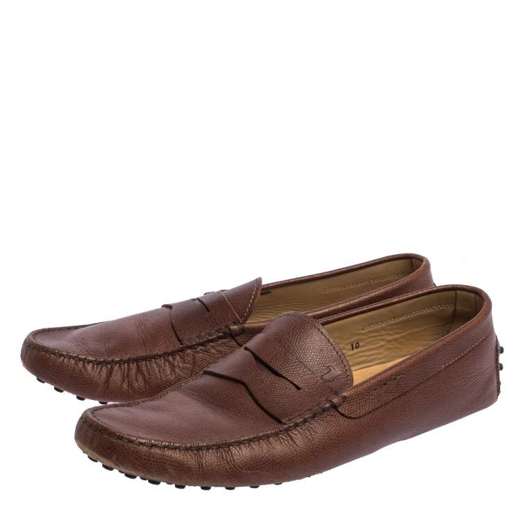 Pre Owned Tod’s Brown Leather Penny Loafers Size 44.5