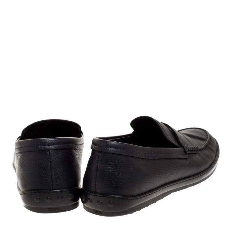 Pre Owned Tod's Black Leather Penny Loafers Size 45.5