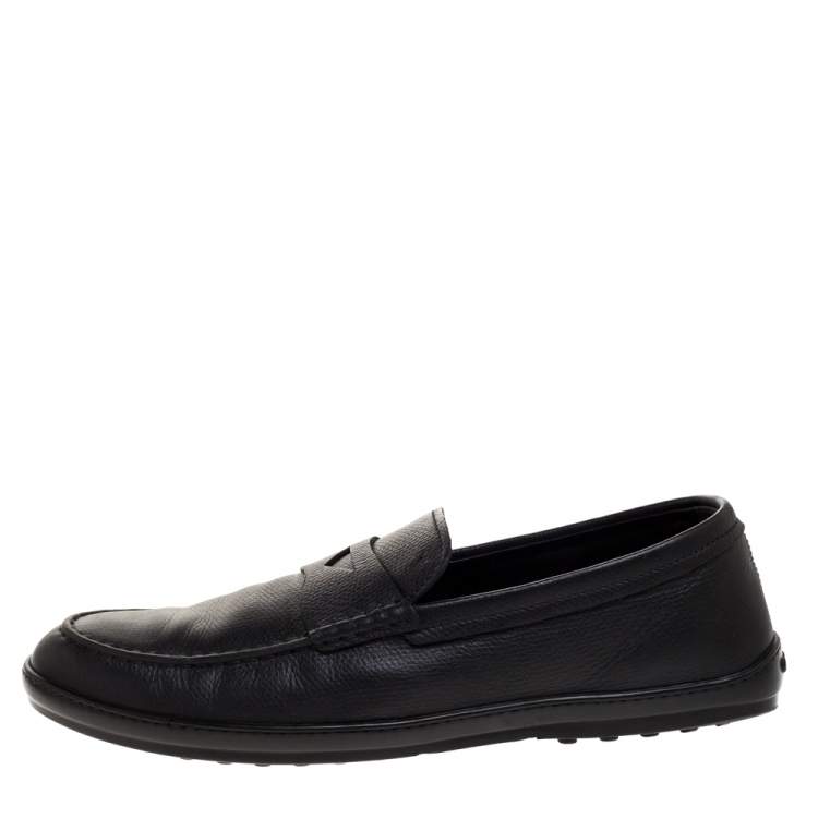Pre Owned Tod's Black Leather Penny Loafers Size 45.5