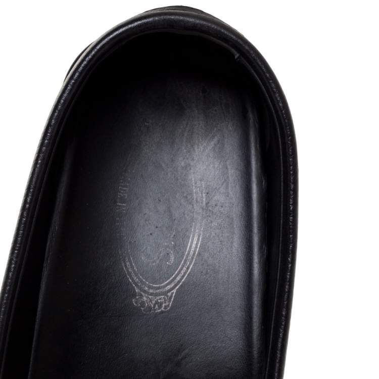 Pre Owned Tod's Black Leather Penny Loafers Size 45.5