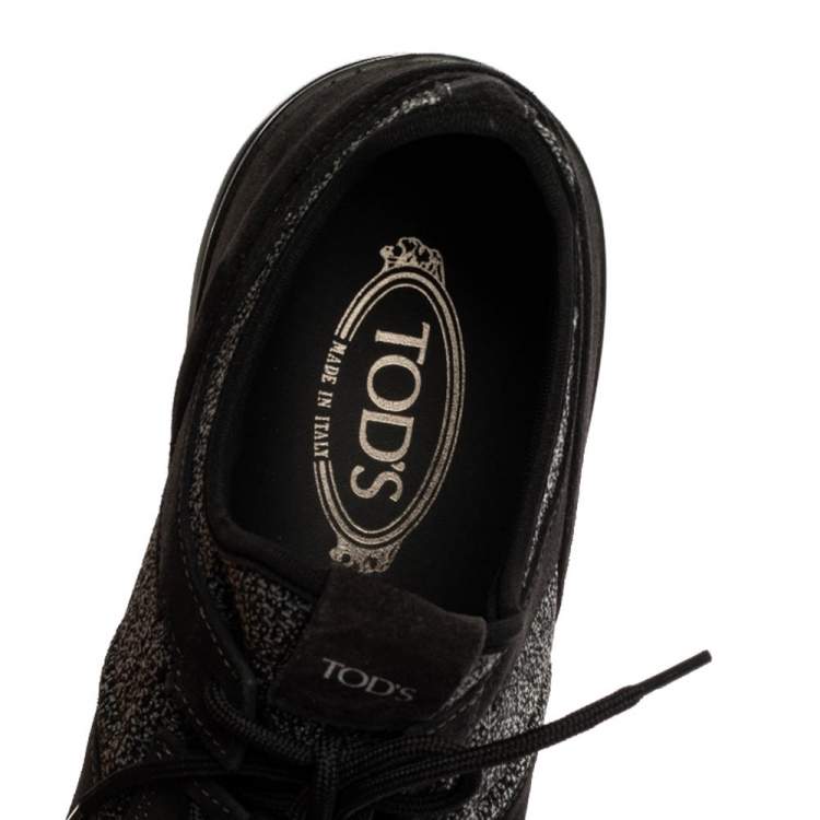 Pre Owned Tod's Black Suede Low Top Sneaker Size 45.5