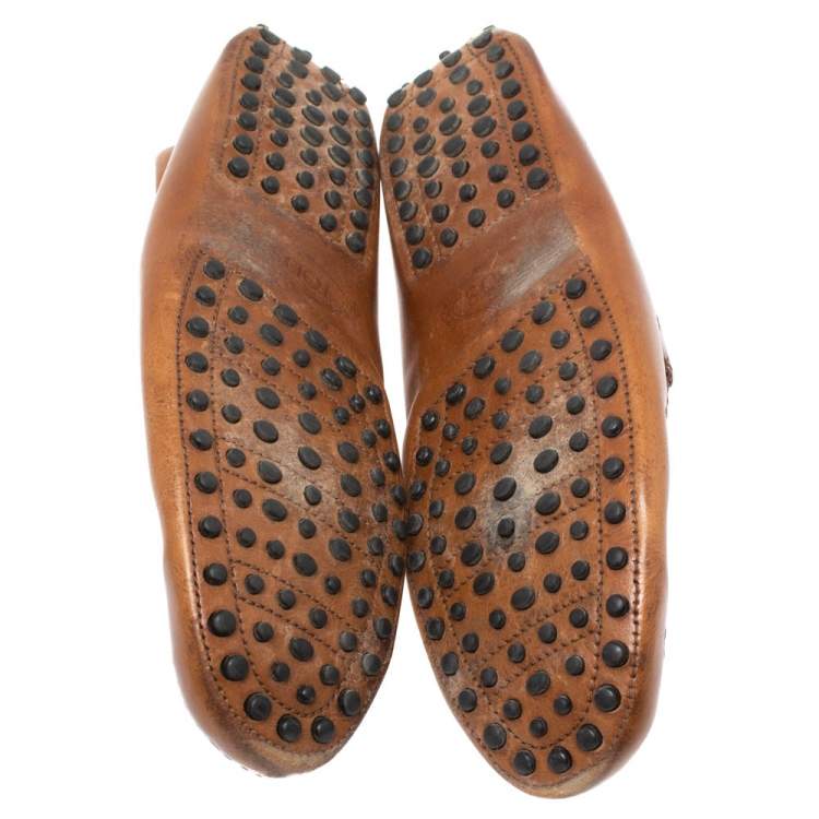 Pre Owned Tod's Brown Leather Penny Loafers Size 45.5  