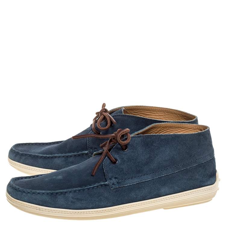 Pre Owned Tod's Blue Suede Lace Up Derby Size 44.5