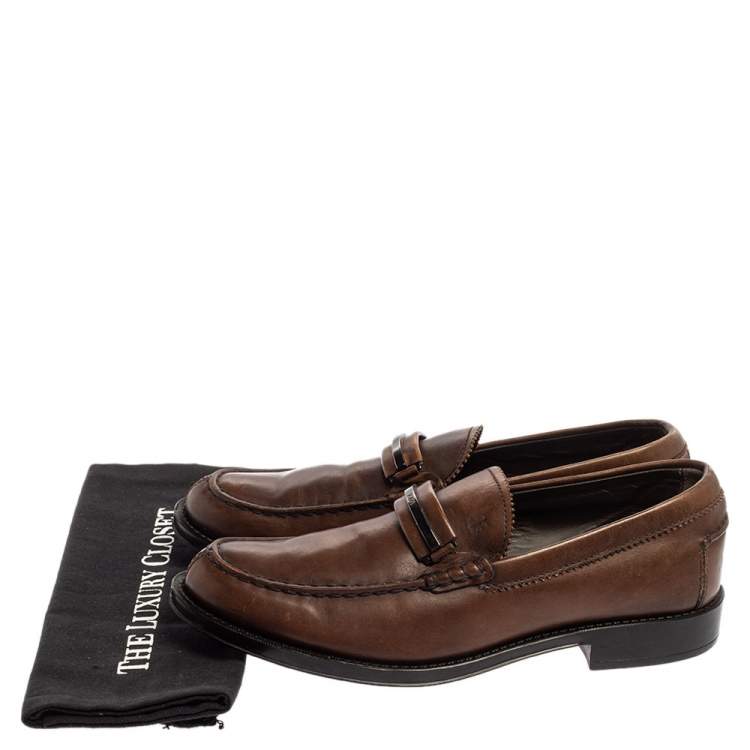 Pre Owned Tod's Brown Leather Slip on Loafers Size 41