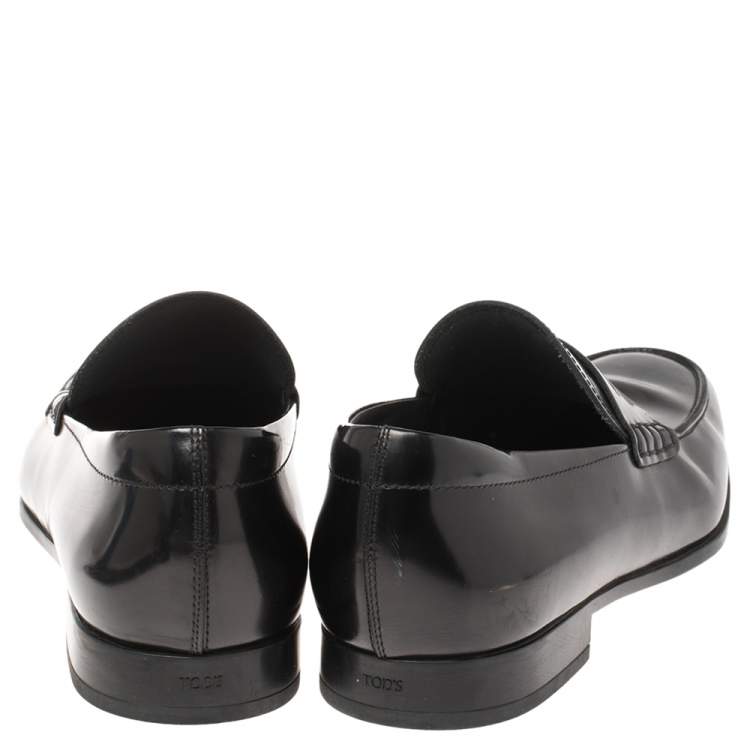 مملوكة مسبقًا Tod's Black Leather Penny Slip On Loafers Size 42