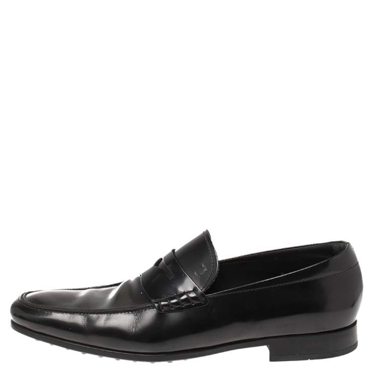 مملوكة مسبقًا Tod's Black Leather Penny Slip On Loafers Size 42