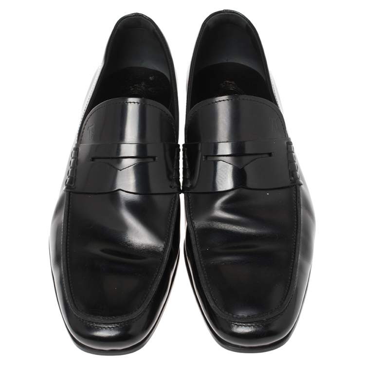 مملوكة مسبقًا Tod's Black Leather Penny Slip On Loafers Size 42
