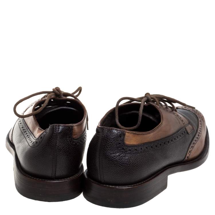 Pre Owned Tod's Brown Brogue Leather Lace Up Derby Size 41