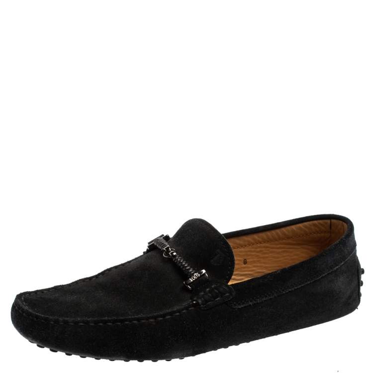 مملوكة مسبقًا Tod's Blue Suede Braided Bit Loafers Size 42