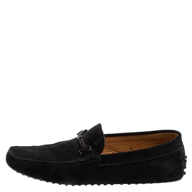 مملوكة مسبقًا Tod's Blue Suede Braided Bit Loafers Size 42