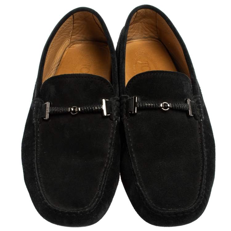 مملوكة مسبقًا Tod's Blue Suede Braided Bit Loafers Size 42