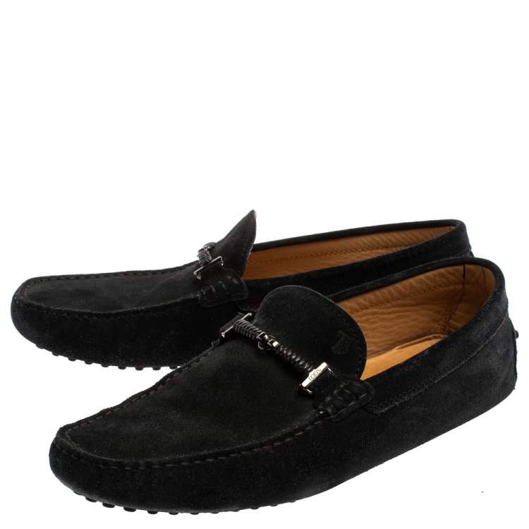 مملوكة مسبقًا Tod's Blue Suede Braided Bit Loafers Size 42