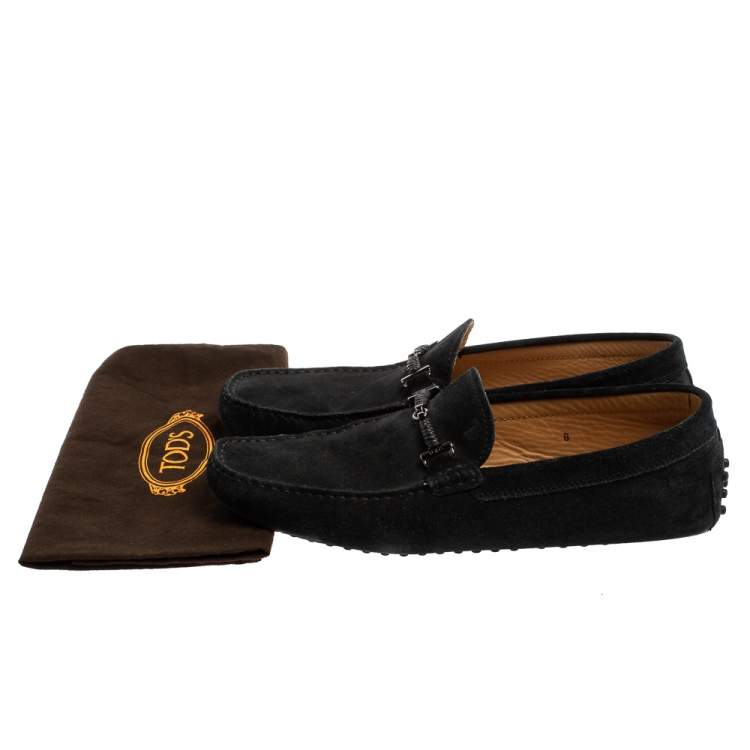 مملوكة مسبقًا Tod's Blue Suede Braided Bit Loafers Size 42