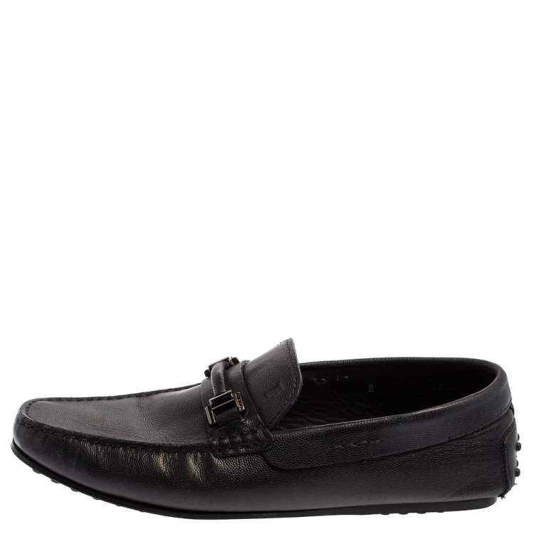 Pre Owned Tod's Blue Leather Slip On Loafers Size 42