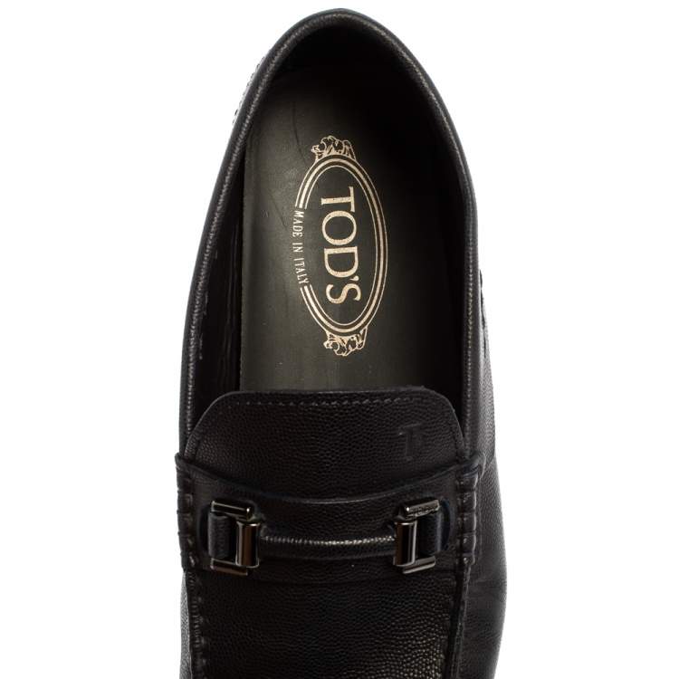 Pre Owned Tod's Blue Leather Slip On Loafers Size 42