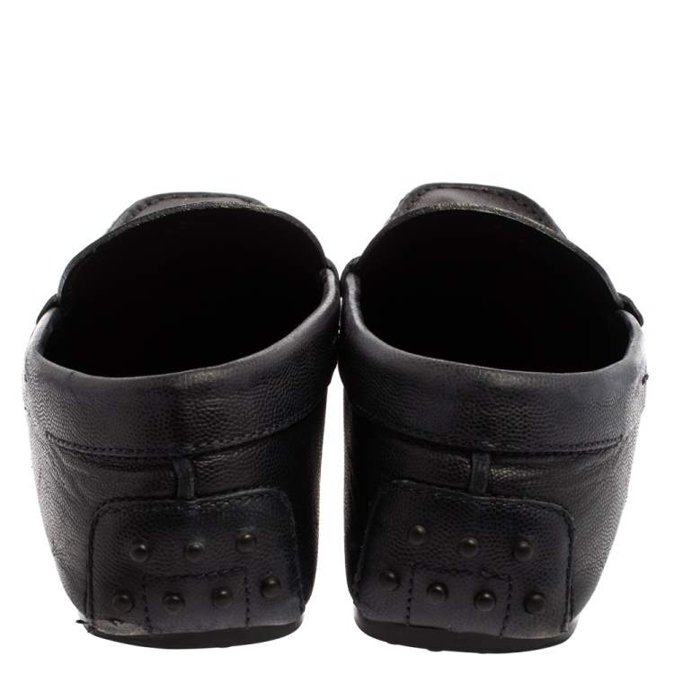 Pre Owned Tod's Blue Leather Slip On Loafers Size 42