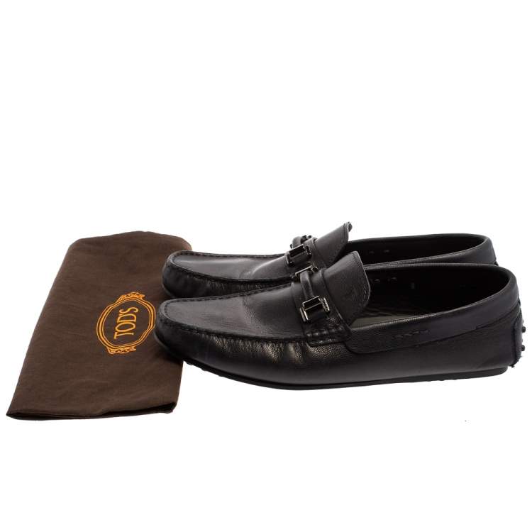 Pre Owned Tod's Blue Leather Slip On Loafers Size 42