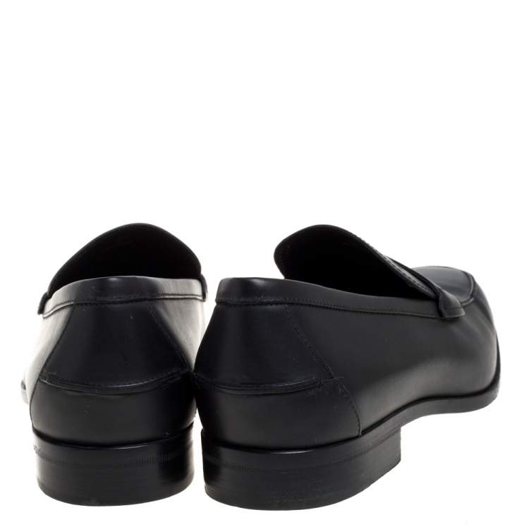 Pre Owned Tod's Black Leather Penny Loafers Size 42