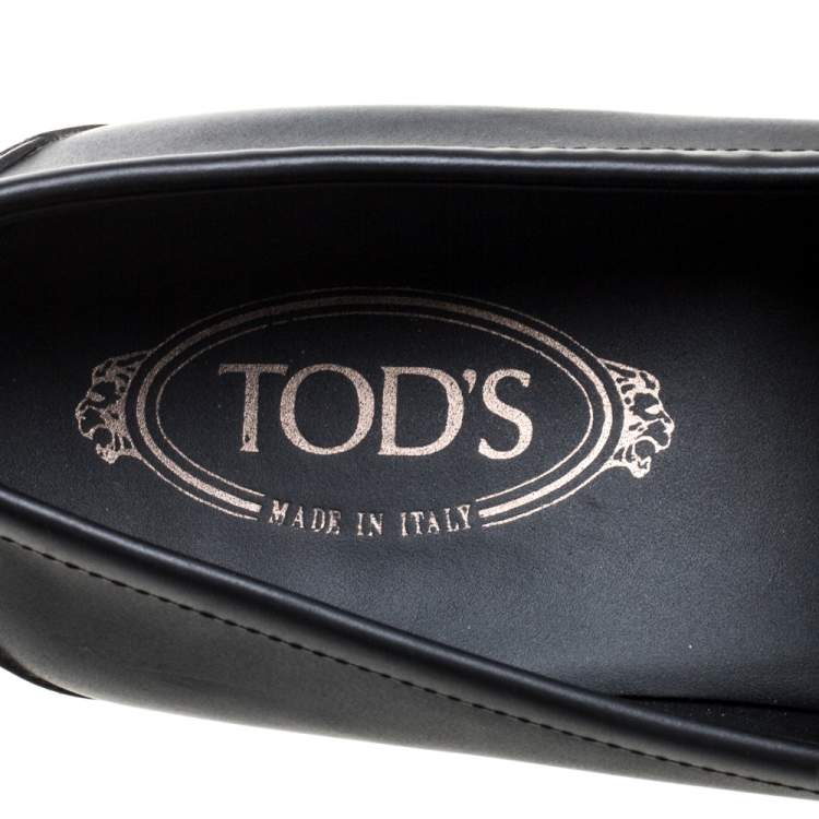 Pre Owned Tod's Black Leather Penny Loafers Size 42