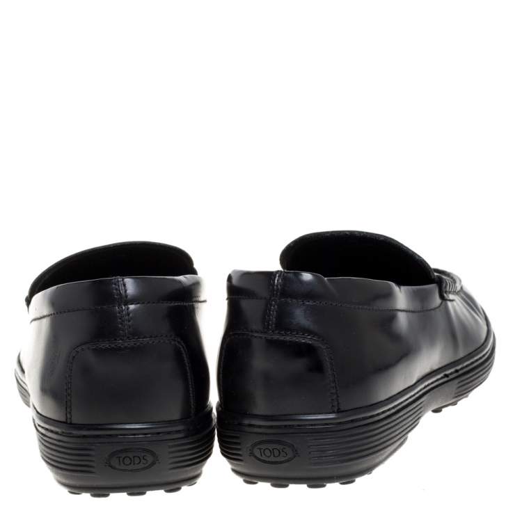 Pre Owned Tod's Black Patent Leather Penny Loafers Size 39.5
