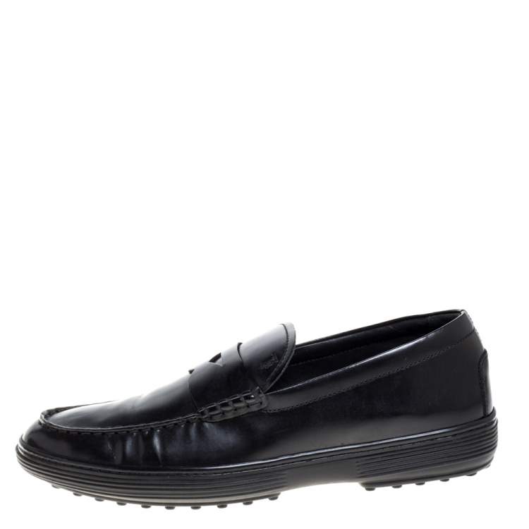 Pre Owned Tod's Black Patent Leather Penny Loafers Size 39.5