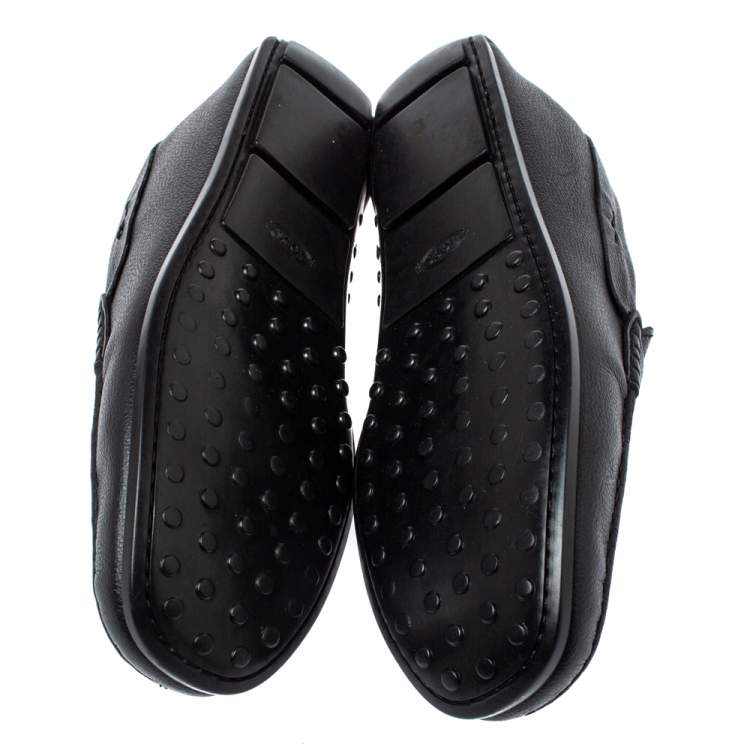 Pre Owned Tod's Black Leather Penny Loafers Size 44