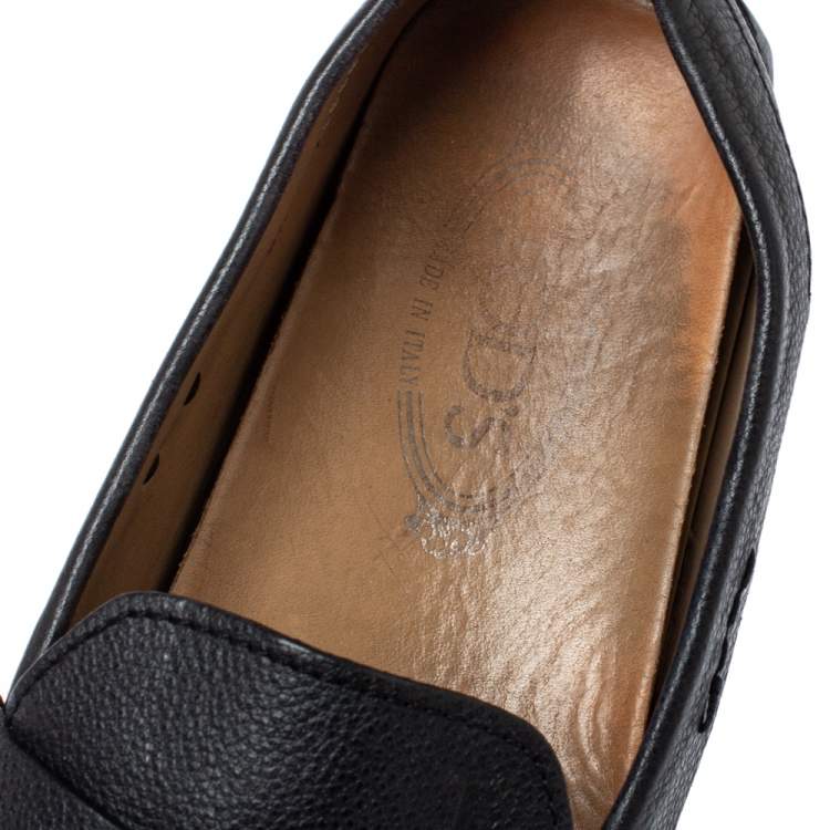 Pre Owned Tod's Black Leather Penny Loafers Size 44