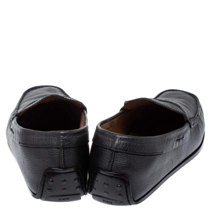 Pre Owned Tod's Black Leather Penny Loafers Size 44