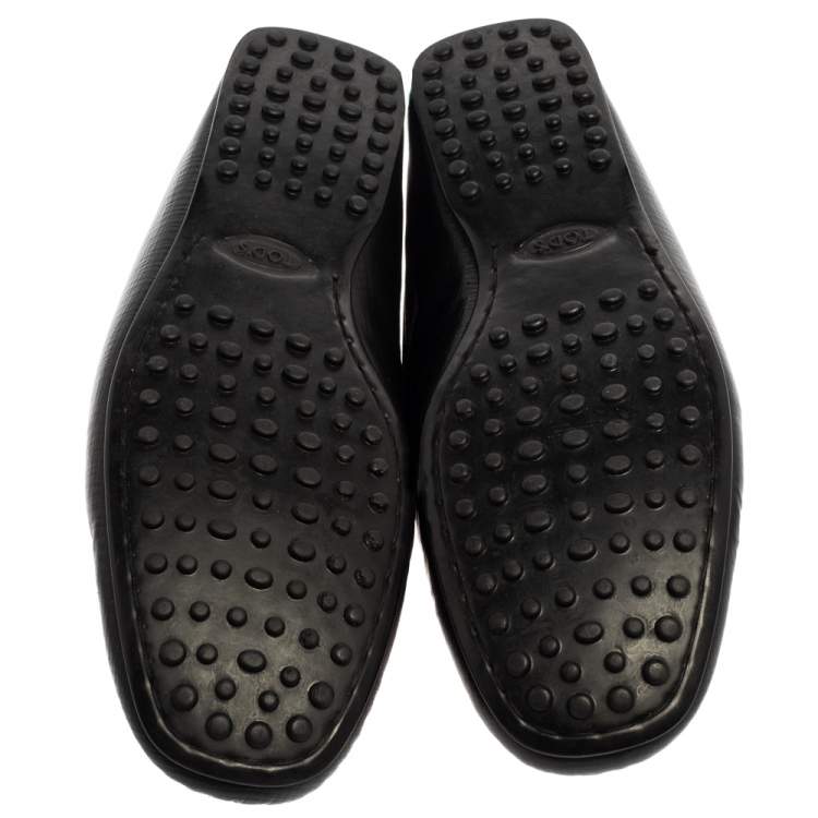 Pre Owned Tod's For Ferrari Black Leather Slip On Loafers Size 43