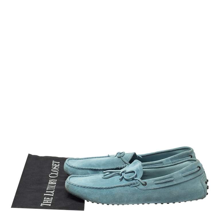 tod's light blue loafers