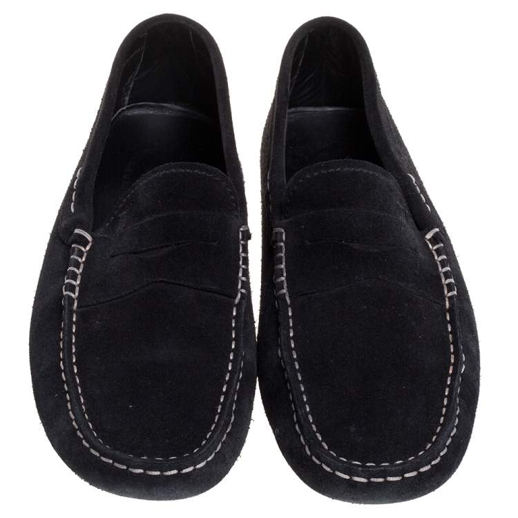 Pre Owned Tod's Black Suede Loafers Size 41