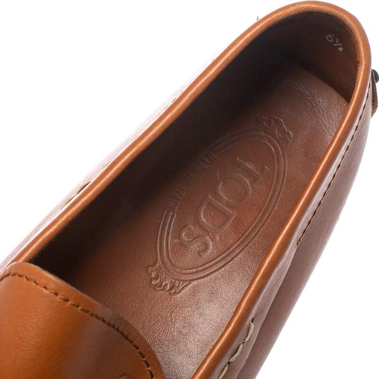 مملوكة مسبقًا Tod's Brown Leather Driving Slip On Loafers Size 40.5