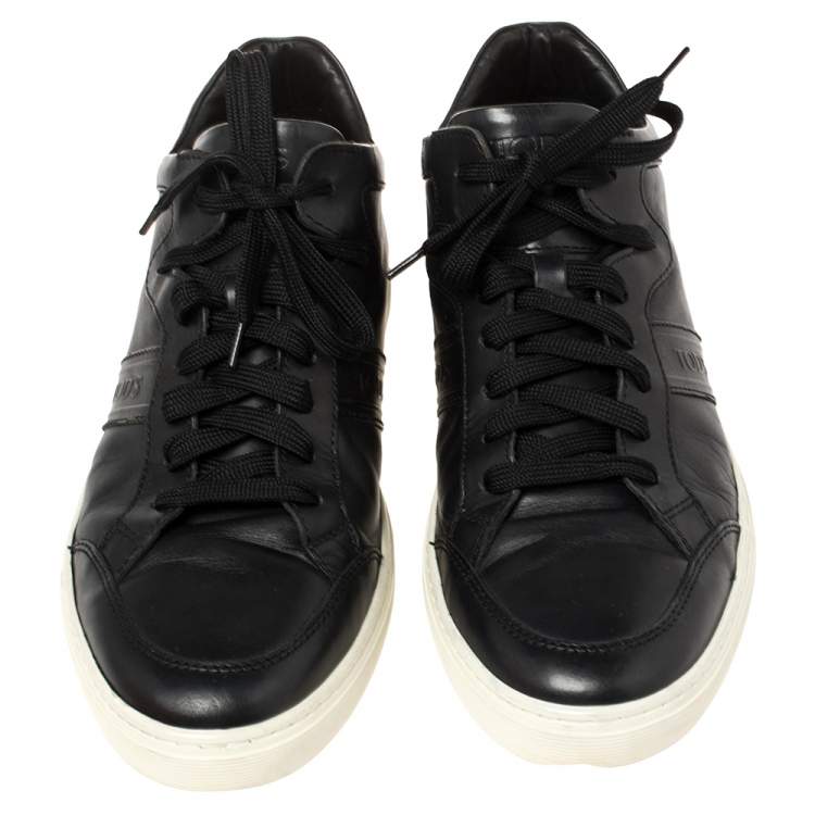 Pre Owned Tod's Navy Blue leather Low Top Sneakers Size 44.5
