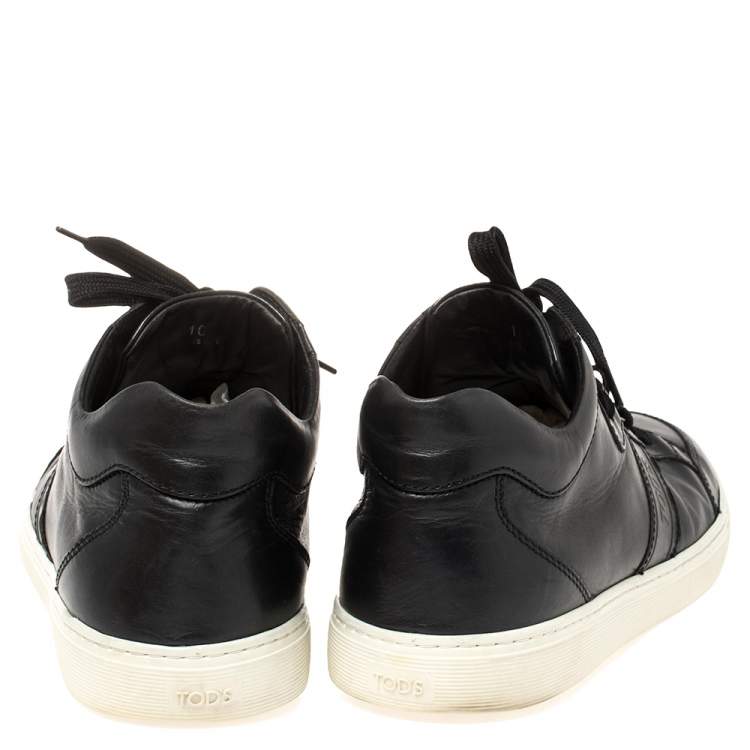 Pre Owned Tod's Navy Blue leather Low Top Sneakers Size 44.5