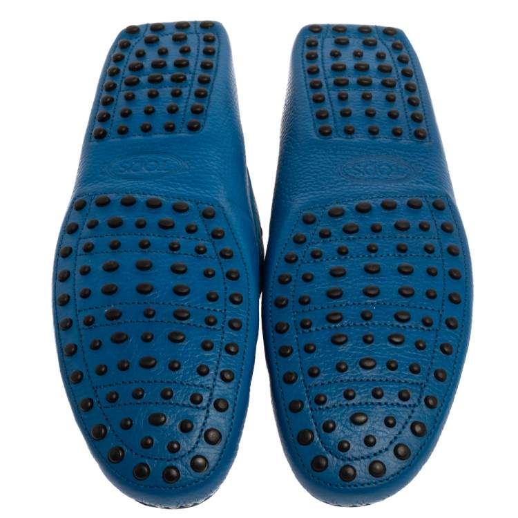 Pre Owned Tod's Blue Leather Loafers Size 45.5