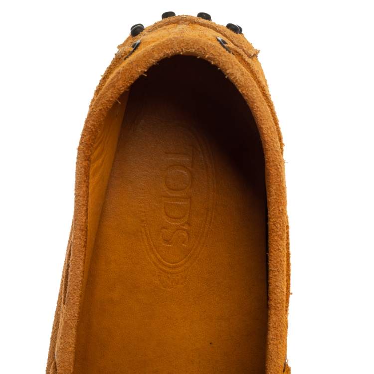 Pre Owned Tod's Yellow Suede  Bow Slip On Loafer Size 40