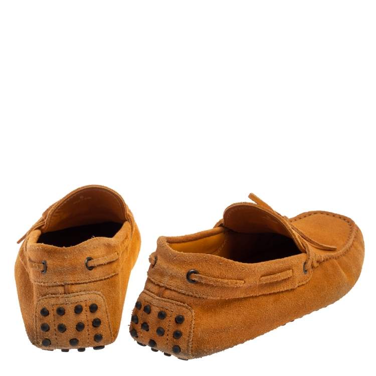 Pre Owned Tod's Yellow Suede  Bow Slip On Loafer Size 40