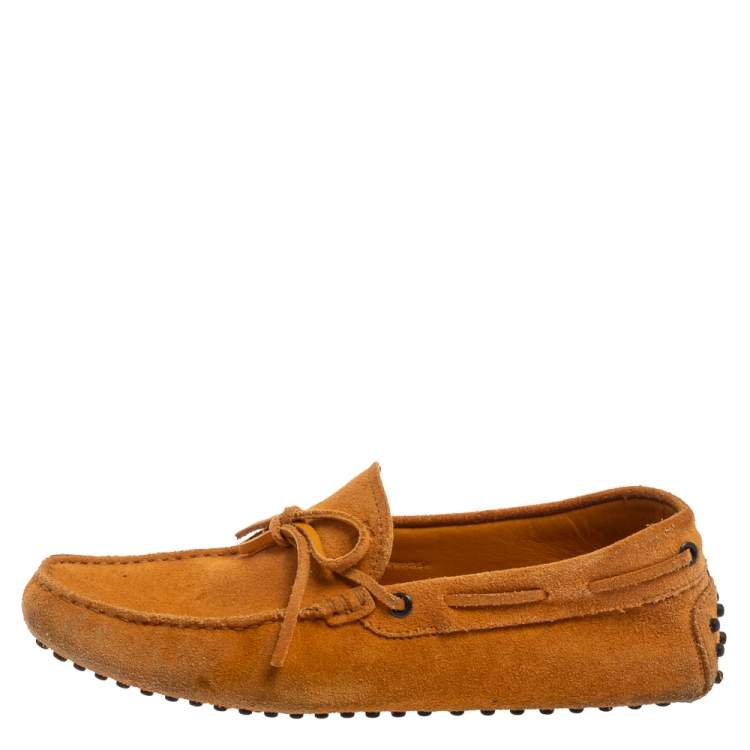 Pre Owned Tod's Yellow Suede  Bow Slip On Loafer Size 40