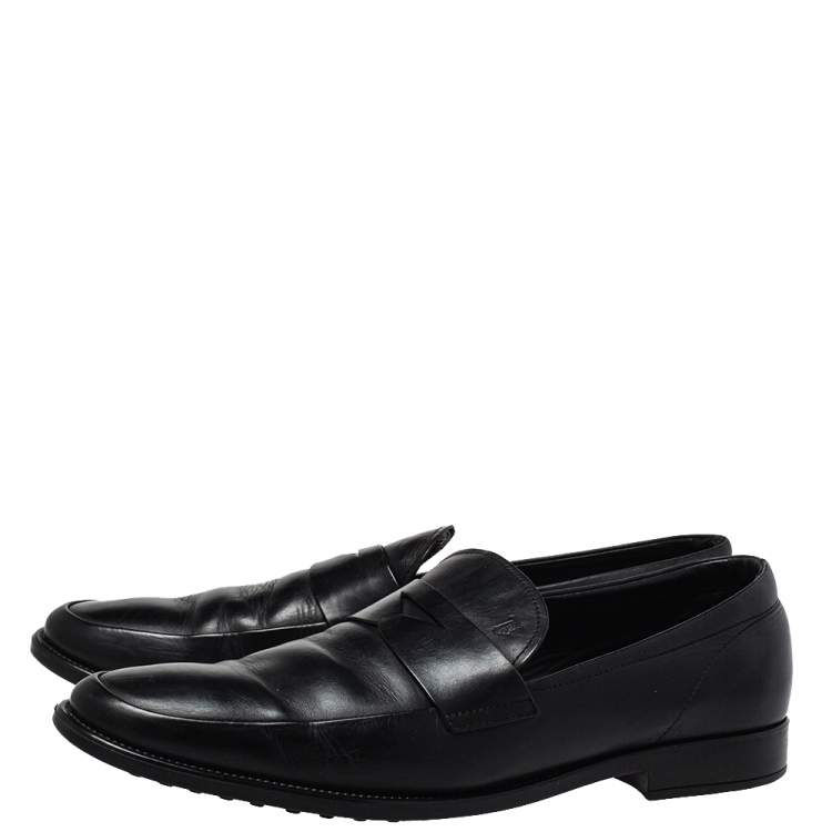 مملوكة مسبقًا Tod's Black Leather Penny Slip On Loafers Size 45