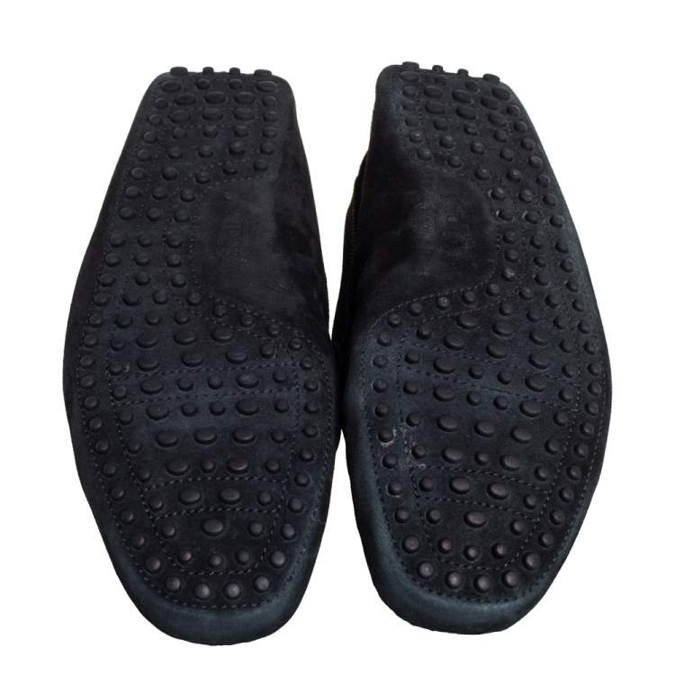Pre Owned Tod's Black Suede Slip On Loafers Size 43