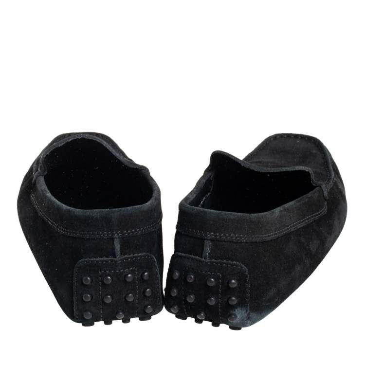 Pre Owned Tod's Black Suede Slip On Loafers Size 43