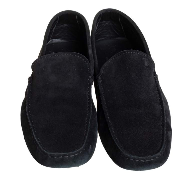 Pre Owned Tod's Black Suede Slip On Loafers Size 43