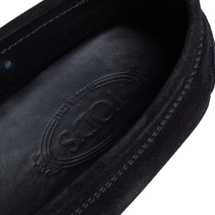 Pre Owned Tod's Black Suede Slip On Loafers Size 43