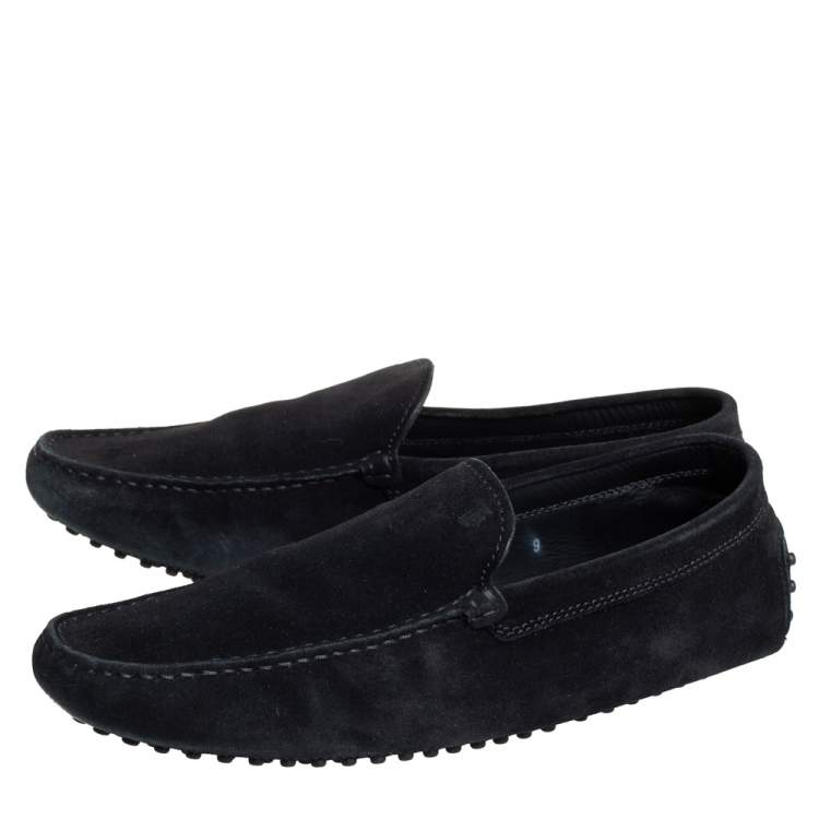 Pre Owned Tod's Black Suede Slip On Loafers Size 43