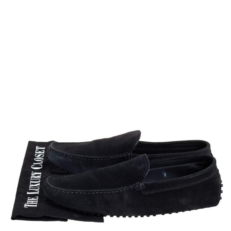 Pre Owned Tod's Black Suede Slip On Loafers Size 43