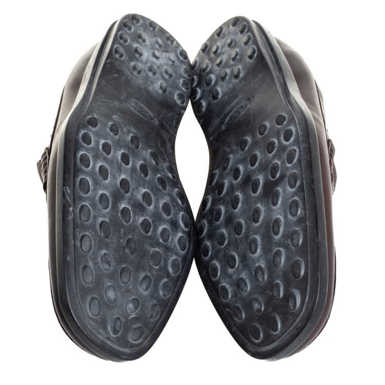 مملوكة مسبقًا Tod's Brown Leather Penny Slip On Loafers Size 43