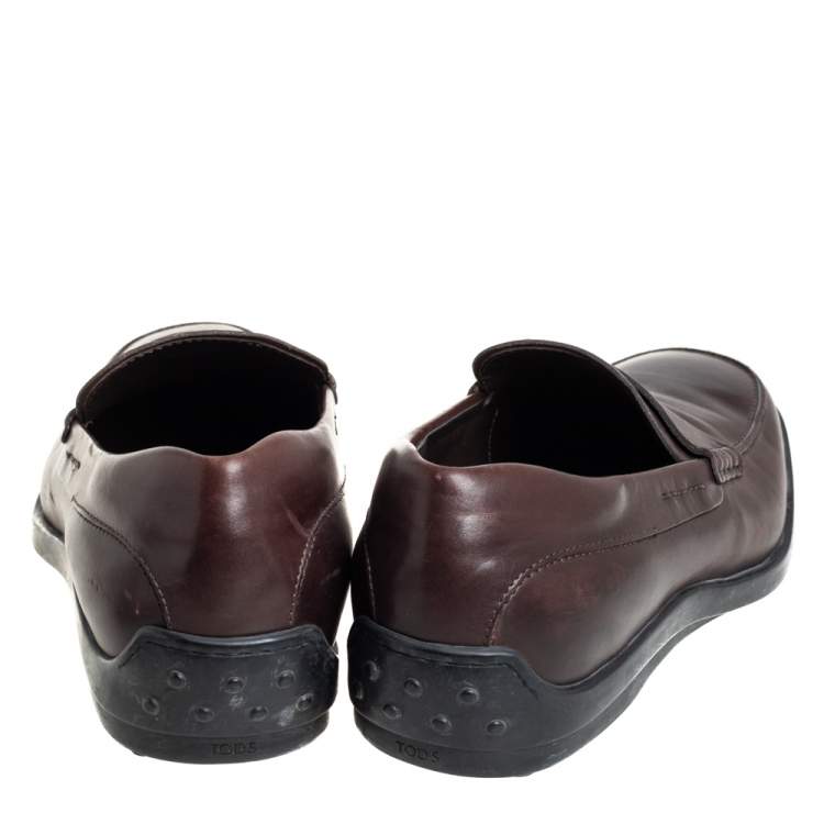 مملوكة مسبقًا Tod's Brown Leather Penny Slip On Loafers Size 43